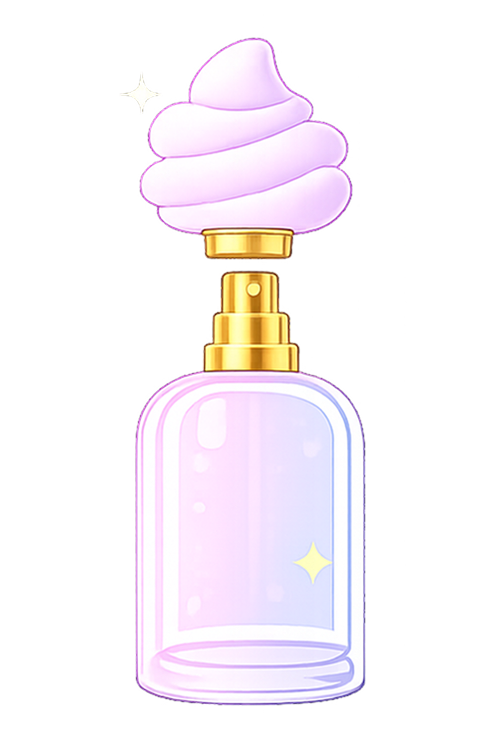 Illustrated fragrance concept with an ice cream keepsake cap